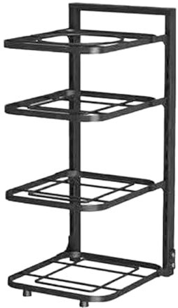Wisecoco Organizador de Sartenes, Organizador de Ollas y Sartenes, Organizador de Ollas de Esquina Redonda de Cojinete Fuerte Multicapa para Almacenamiento de Armario de Cocina(4 Tier)
