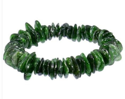 Chrom-Diopsid Edelstein Splitter Stretch Armband grün