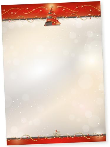 Avantgarde 100 Blatt Briefpapier Weihnachten A4, Weihnachtsbriefpapier