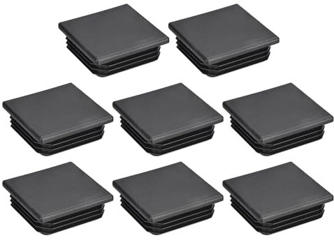 uxcell 8Pcs 60mmx60mm(2.36inch) Plastic Tubing Plug Square Post End Caps for Handrail Stair Newel Guardrail Tube Black