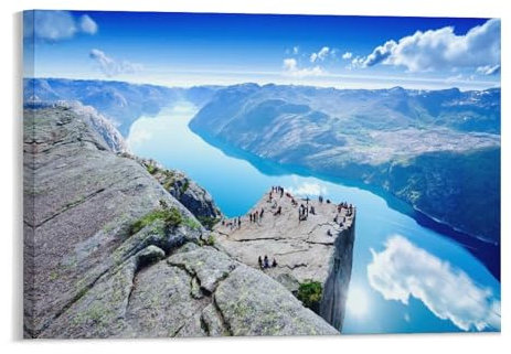 Klippe Preikestolen am Lysefjord in Norwegen，Adult Puzzle 1000, Adult Brain Challenge Puzzle（50x70cm）-197