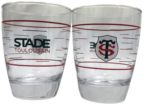 STADE TOULOUSAIN 2 x Verre à Eau Toulouse - Collection Officielle Rugby
