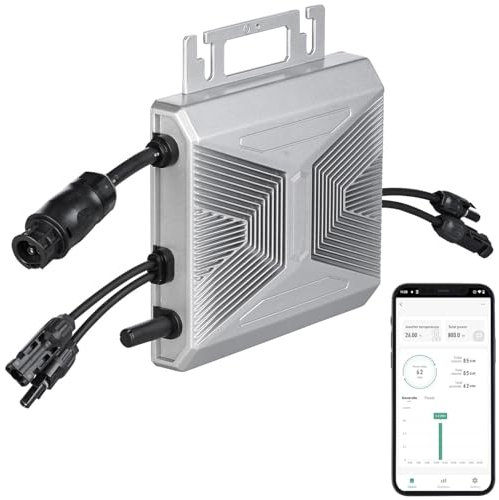 revolt Inverter: WLAN-Mikroinverter für Solarmodule, 800 W, App, Aluminium-Gehäuse (Mikrowechselrichter, Solar-Wechselrichter WLAN, iPad)