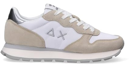Sneaker running Sun68 Ally gold silver in suede/ tessuto bianco panna donna DS24SU03 Z34202 36