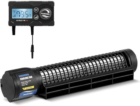 Poafamx Aquarium Chiller, DC12V Aquarium Kühlventilator mit 3 Geschwindigkeiten Einstellbarer Controller, Cross-Flow Fish Tank Cooler für Axolotl, Automatische Temperaturregelung Aquarium Kühler (4W)
