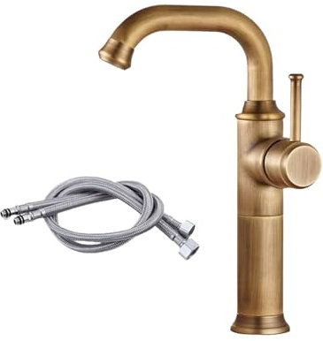 BOKIOESDE Toiletten Waschtischarmatur mit Retro Rotationsschutz, korrosionsbeständig und verschleißfest. 4 demontieren, Antikes High End Design