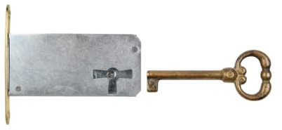 Holzando Möbelschloss Einsteckschloss mit Schlüssel 001200-3015 Rechts - Dornmaß 60mm - Halmlänge 45mm