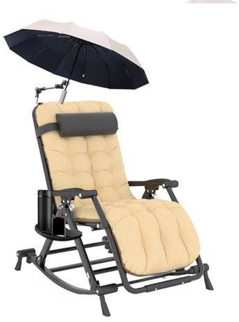 HJXBD888 Mecedora Plegable Tumbonas Jardin Exterior con Sombrilla Sun Lounger Ajuste Multiángulo Silla Camping Plegable Apto para Jardín,style3
