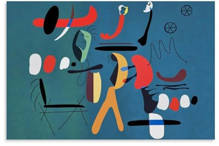 WANGLIDD Joan Miro Surrealismus-Poster, Peinture Collage, dekoratives Gemälde, Leinwand, Wandkunst, Wohnzimmer, Schlafzimmer, Gemälde, ungerahmt, 40 x 60 cm