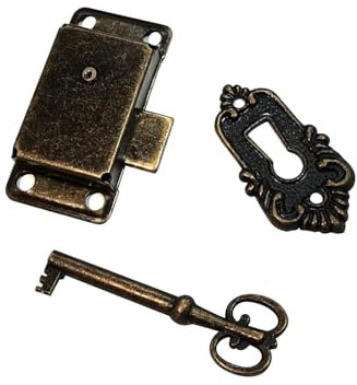 FLCPJGV 3x Serratura per mobili Accessori per ferramenta per mobili Design vintage Serratura per mobili per casa delle bambole, Verde Antico