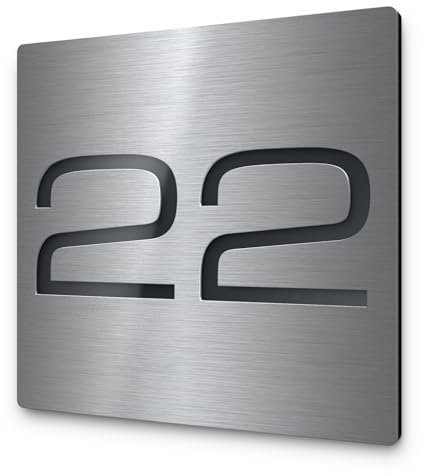 Premium Hausnummer Edelstahl & Acryl schwarz o. anthrazit - modernes Hausnummernschild - groß & klein - edles Straßenschild mit Wunschtext - Haustürschild für draußen - ab 20x20 cm