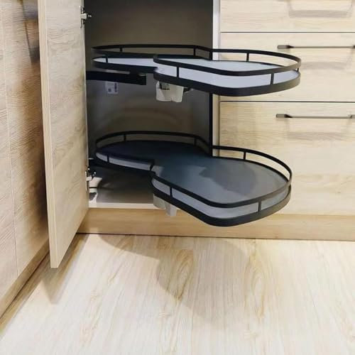 Organizador esquinero de cocina con cajones telescópicos y sistema de bloqueo de doble apertura 800 900 mm