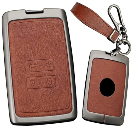 Ysbxitu Für Renault Schlüsselgehäuse-Schlüsselhülle mit 4 Tasten Passt für Renault Clio Megane Koleos Kadjar Kangoo Twingo Talisman Captur Espace Fernbedienung Case Smart Key Shell Hülle A Braun