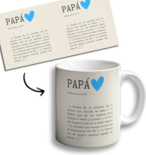 Taza definición de PAPÁ - Mug frases familia - Regalo original - Taza cerámica 350ml - Taza café - Taza Té - Taza desayuno (Papá)