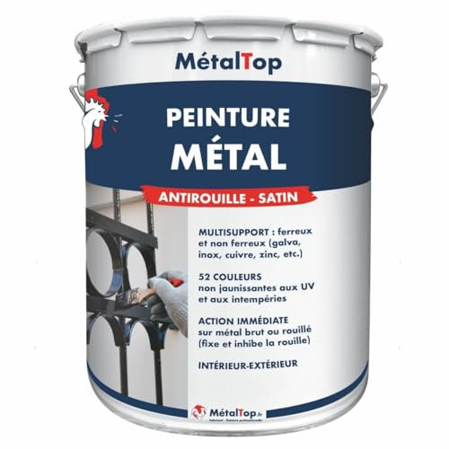 Metaltop - Peinture Metal - Rouge feu - RAL 3000 - Pot 1 L
