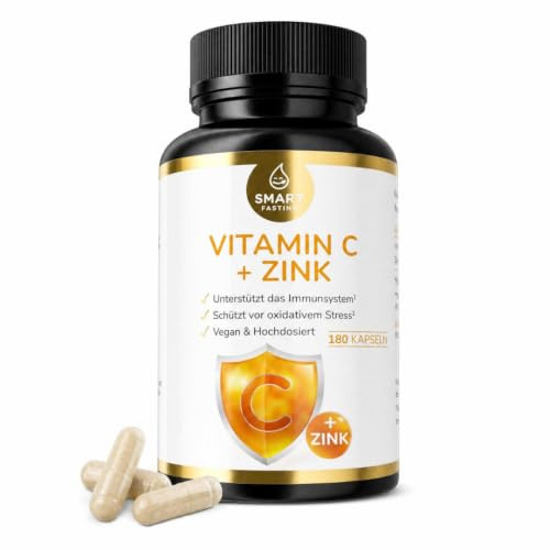 Vitamin C mit Zink – 1.000 mg C (gepuffert als Calcium Ascorbat) + 15 mg Zink (Bisglycinat) – hochdosiert, vegan, magenfreundlich, ohne Zusatzstoffe – hergestellt & laborgeprüft in Deutschland