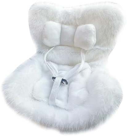 tuwiwol Puppen-Autositz mit weichem Plüschkissen Plüsch Have Seat Auto-Puppen-Sicherheitssitz im Auto zur Präsentation von Plüschpuppen Spielzeug Zubehör für,Weiß
