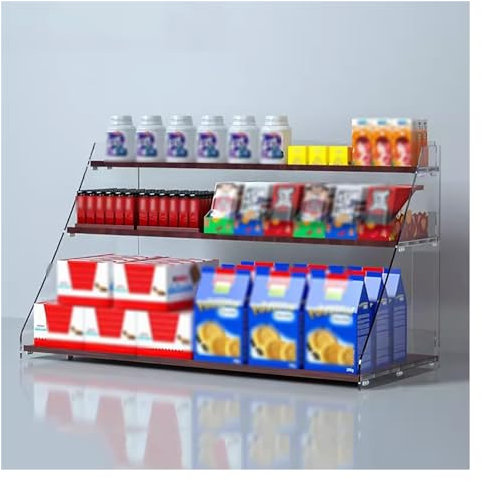 Transparenter mehrstöckiger Süßigkeiten-Präsentationsständer für Geschäfte, hierarchischer Snack-Halter, Theke, perfekt für Cupcake- und Kaugummi-Organisation