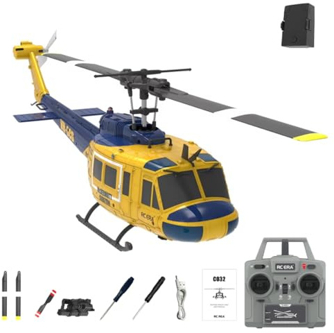 Meiurlex RC ERA C032 UH-1 Huey RC helikopter, 6-kanals fjärrstyrd helikopter 1/48 skala Heli, 3D stuntflygning och högprecisions-RC flygplan för vuxna nybörjare