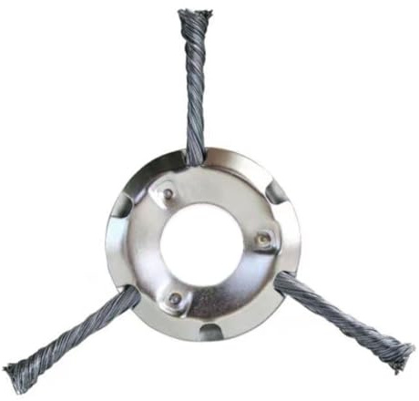 Cabezal de desbrozadora de alambre de acero con nudo de torsión, disco de cepillo de alambre de acero con 3 cabezas para reemplazo de accesorios de cortacésped de jardín