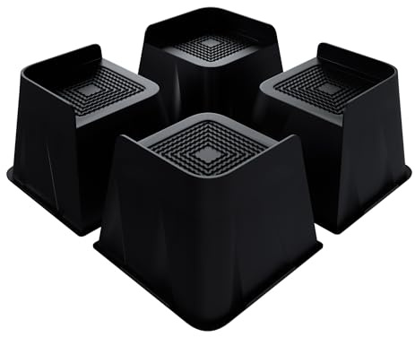 FIVMEN 4 Stück Möbelerhöhung 10 cm Tischerhöhung Betterhöhung Tischbein Verlängerung Betterhöher Möbelerhöher Tischerhöher für Möbel Tisch Stuhl Sofa Schwarz, L-Typ