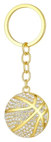 Porte-Clés Basketball,Porte-Cléf à Strass de Sac pour Femmes | Cadeaux de Porte-Clé Mignons avec Design Sportif Étincelant pour Fans de Basket et Athlètes