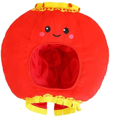 Colcolo Chapeau Lanterne pour Le Nouvel an Chinois, déguisement, Adorable Coiffe en Peluche pour Jeux de rôle