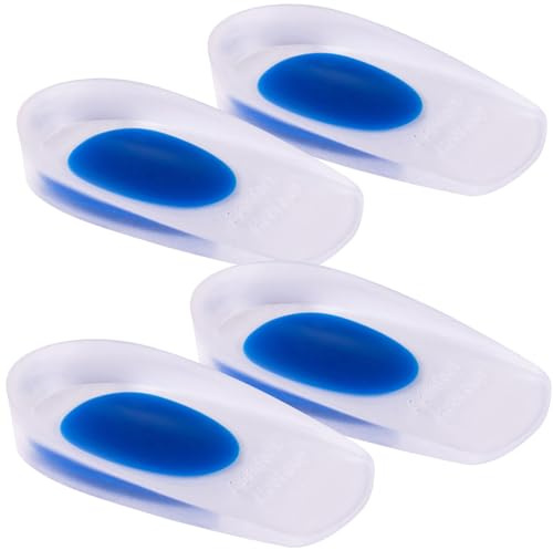 newgen medicals Fersenpolster: 2 Paar Fersensporn-Gel-Einlagen mit Fersenkissen, Größe 35-39 (Fersenkeil, Hacken-Einlegesohlen)