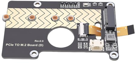 MENDUNER Hochgeschwindigkeits-PCIe-zu-M.2-Board für RasPi 5-System mit 8 Gbit/s-Übertragung. Duale LED-Anzeigeleuchte für Schnelle Leistung