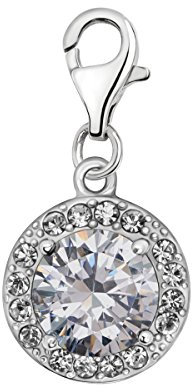 Quiges Charms Anhänger Versilbert Damen Schmuck für Bettelarmband mit Zirkonia