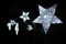 LED Lichterkette 6 Sterne 3x 15cm + 3x 22cm Weiß 90 LEDs 7,5 m Außen + Innen