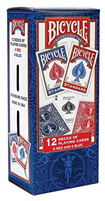 Deck of cards Bicycle 808 par 12 (6 Bleus / 6 Rouges)