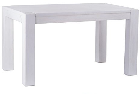 Esstisch Rio Kanto 160x90 cm Pinie Weiss Pinie Massivholz Größe und Farbe wählbar Esszimmertisch Küchentisch Holztisch Echtholz vorgerichtet für Ansteckplatten Tisch ausziehbar Brasilmöbel
