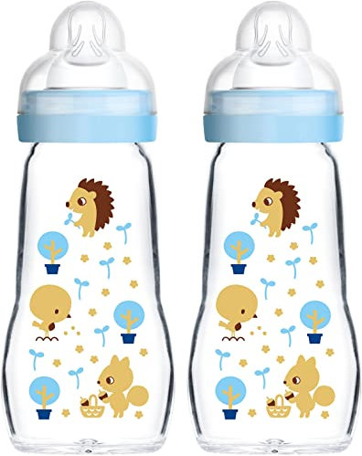 MAM Feel Good Glass Bottle Lot de 2 bouteilles en verre pour garçon 260 ml