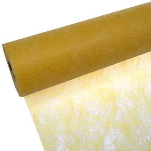 Sizoflor Tischband - 25 Meter Rolle + 100 Dekoherzen Gratis (30cm Breite, Sonnengelb)