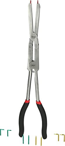 KS Tools 500.7015 Pinza di sicurezza a doppia articolazione per anelli di fissaggio esterni con punte intercambiabili