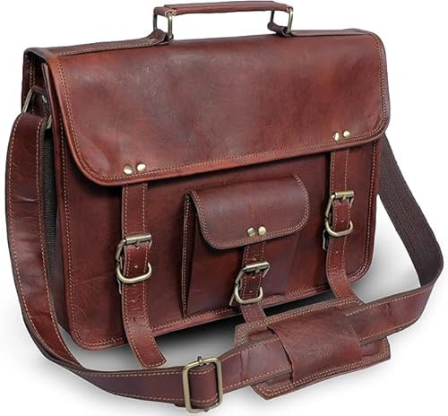 American Blue borsa a tracolla in pelle da uomo, laptop, valigetta, cartella, lavoro, borsa da ufficio da 17 pollici