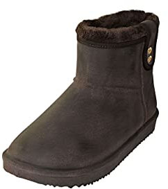 Regenliebe Mädchen Damen Gummistiefel Hamburg gefüttert braun kurz Winterstiefel, Farbe:braun, Größe:38 EU
