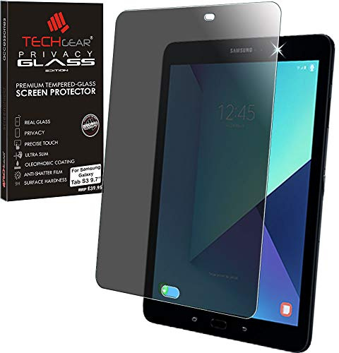 TECHGEAR Anti Spy Screen Protector Compatible for Samsung Galaxy Tab S3 9.7 (SM-T820 Series) - PRIVACY GLASS Edition Genuine Tempered Glass Screen Protector Guard Cover