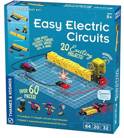 Thames & Kosmos Easy Electric Circuits, Kids Science Kit, Learning Resources About Electricity, STEM Toys for Science Experiments, Age 8+