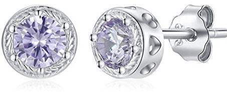 Qings Mondstein Ohrringe Silber Juni Geburtsstein Ohrringe Edelstein Mini Zirkonia Ohrstecker