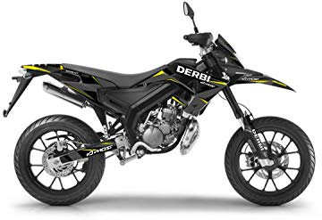 Deko-Set für Motorrad Cross Derbi Senda SM 50 von 2018 bis 2023, Shine, Gelb