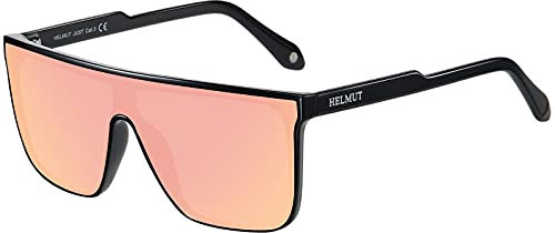 H HELMUT JUST Sonnenbrille Herren Damen Eckig Groß, Sonnenbrille Retro Orangerosa Stylisch Leicht TR90 Rahmen Unisex