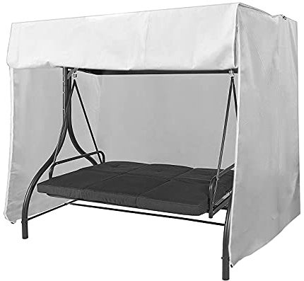 Alliwa Schutzh黮le Hollywoodschaukel Winterfest 3-4 Sitzer, Abdeckhaube f黵 Hollywood, Abdeckplane Gartenschaukel, 223 x 152 x 183 cm (Grau, 220 x 125 x 170 cm)