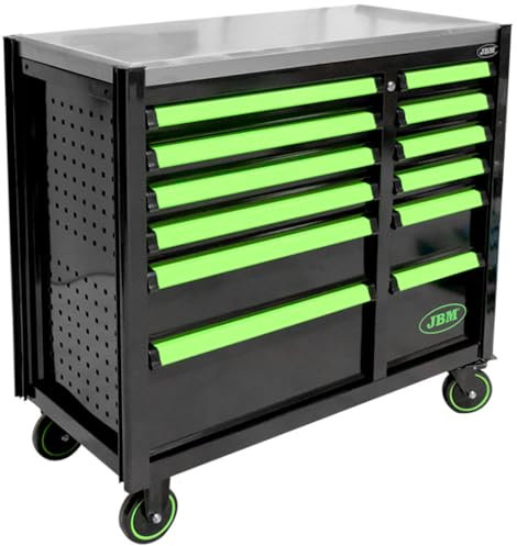 JBM Carrello portautensili con 12 cassetti vuoti - verde
