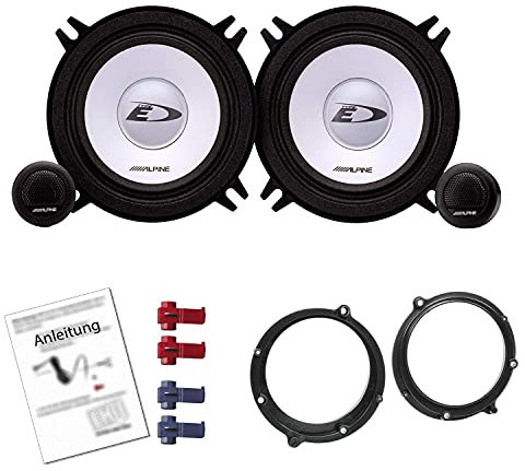 Alpine SXE-1350S Auto Lautsprecher Boxen 500 Watt 13 cm 2 Wege Kompo kompatibel mit Audi A4 (B5) 1994-2001 Türen Front