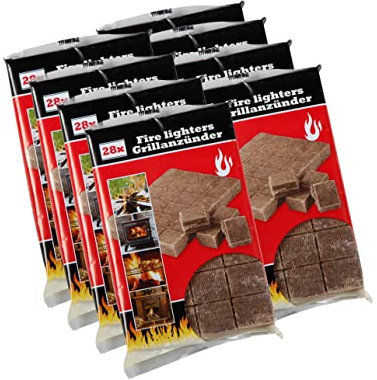 vom Pullach Hof Kaminanzünder Grillanzünder Ofenanzünder 224 Stück Anzündwürfel braun (8x28 Würfel) Naturprodukt Kamin Anzünder Würfel Grill Ofen Feuer
