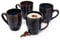 Sänger | Kaffeetassen Set Tokio 4 tlg, Kaffeebecher Set 4 Personen, Steingut Tasse Spülmaschinenfest, Tassen Set Handmade, Mug Set Blau-Schwarz mit Braunen Akzenten 300 ml | PREMIUM COLLECTION