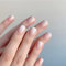24PCS Short Square False Nails With Glue Stickers, Coffin Full Cover Acrylic Press-On, Milky White Gradient French Fake Stick-On for Women and Girls Nail Art
