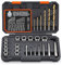 REXBETI 26-Piece Bolt Extractor Screw Extractor Set and Cobalt Drill Bit Set, Case with 13-Piece Bolt Extractor, 6-Piece HSS Drill Bit, 6-Piece Spiral Screw Extractor and 1-Piece Socket Adapter